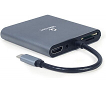 Купить - кардридер  Док-станция Cablexpert USB-C Grey (A-CM-COMBO6-01)