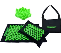 Купить - массажный коврик и принадлежности  Коврик массажный Easyfit Lotus ECO аппликатор Кузнецова акупунктурный черный-зеленый