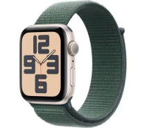 Купить - смарт-часы  Apple Watch SE GPS 40mm Starlight Aluminium Case with Lake Green Sport Loop (MXEH3QH/A)