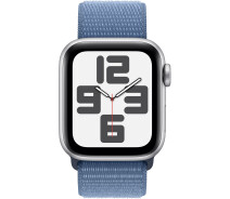 Купить - смарт-часы  Смарт-часы Apple Watch SE GPS 40mm Silver Aluminium Case with Winter Blue Sport Loop (MRE33QP/A)