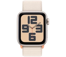 Купить - смарт-часы  Смарт-часы Apple Watch SE GPS 40mm Starlight Aluminium Case with Starlight Sport Loop (MR9W3QP/A)