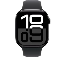 Купить - смарт-часы  Apple Watch Series 10 GPS + Cellular (LTE) 42mm Jet Black Aluminium Case with Black Sport Band - M/L (MWX73QH/A)