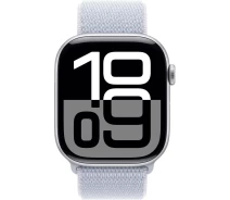 Купить - смарт-часы  Apple Watch Series 10 GPS + Cellular (LTE) 42mm Silver Aluminium Case with Blue Cloud Sport Loop (MWX53QH/A)