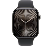 Купить - смарт-часы  Apple Watch Series 10 GPS + Cellular (LTE) 46mm Slate Titanium Case with Black Sport Band - S/M (MWYD3QH/A)