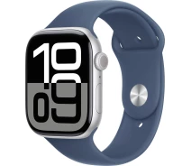 Купить - смарт-часы  Apple Watch Series 10 GPS 46mm Silver Aluminium Case with Denim Sport Band - S/M (MWWL3QH/A)