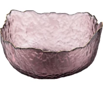Купить - тарелку и салатник  Салатник Ardesto Bell, 16.5см, стекло, розовый (AR5004)