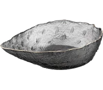 Купить - тарелку и салатник  Салатник Ardesto Leaf, 17.5см, стекло, серый (AR5010)