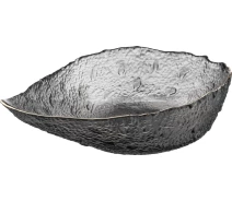 Купить - тарелку и салатник  Салатник Ardesto Leaf, 21.5см, стекло, серый (AR5011)