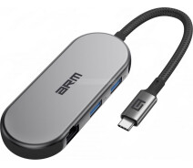 Купить - кардридер  Хаб USB-C ArmorStandart Type-C to HD4K+LAN+PD+2USB+TF/SDcard Gray (ARM69365)
