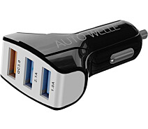 Купить - зарядное устройство для телефона и планшета  Зарядное устройство USB 12V/24V DC 5V/1000mA AUTO WELLE AW06-17B черный