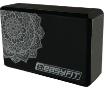 Купить - блок для йоги  Блок для йоги EasyFit Mandala йога кирпич-пропс для стретчинга и растяжки Черный EF-1819-B