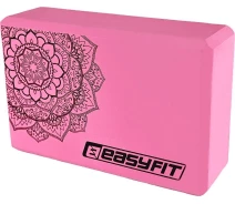 Купить - блок для йоги  Блок для йоги EasyFit Mandala йога кирпич-пропс для стретчинга и растяжки Розовый EF-1819-P