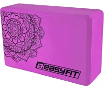 Купить - блок для йоги  Блок для йоги EasyFit Mandala йога кирпич-пропс для стретчинга и растяжки Фиолетовый EF-1819-V
