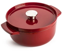 Купить - кастрюлю и казан  Кастрюля KitchenAid чугунная с крышкой KitchenAid, 22 см, 3,3 л, красная (CC006057-001)