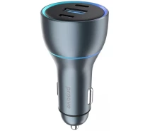 Купить - зарядное устройство для телефона и планшета  АЗУ Proove Super Charge 130W (2 Type-C+USB) (512630092) металлически серый