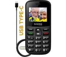 Купить - смартфон и мобильный телефон  Мобильный телефон Sigma Comfort 50 EASY TYPE-C black