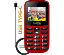Купить - смартфон и мобильный телефон  Мобильный телефон Sigma Comfort 50 EASY TYPE-C red