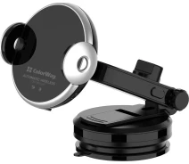 Купить - автомобильный держатель  Автодержатель СolorWay AutoSense Car Wireless Charger 15W (Dashboard+Air Vent) (CW-CHAW039Q-BK) черный