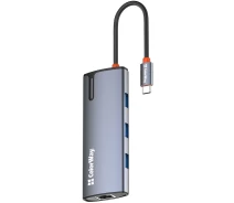 Купить - кардридер  USB хаб (док-станция) ColorWay USB-C 6-в-1 Type C PD 100W/USB3.0х3/HDMI 4К/RJ45 (CW-HUB02)