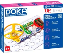Купить - детский конструктор  Конструктор электронный DOKA "ПЕРВЫЕ ШАГИ В ЭЛЕКТРОНИКЕ" (Набор А, 15 схем) (D70709)