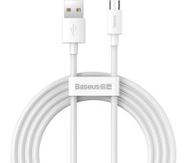 Купить - адаптер и кабель  Кабель Baseus USB to Micro 2.1A 1.5m (TZCAMZJ-02) белый