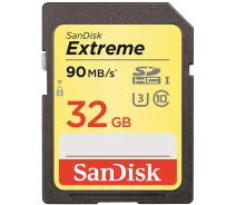 Купить - карту памяти  Карта памяти SanDisk 32GB SDHC UHS-I U3 R90/W40MB/s 4K Extreme (SDSDXVE-032G-GNCIN)