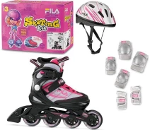 Купить -  Роликовые коньки Fila 2015 J-ONE COMBO G 3 SET S 28-32 blk/slv/pk