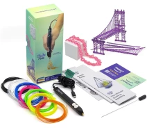 Купить - 3D-ручку  3D-ручка 3Doodler Flow для проф. использование – синяя (8 стержней, аксессуары) (FLOW-INTL)