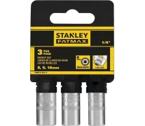 Купить - головку, наборы головок  Набор торцевых головок 1/4 STANLEY Maxi Drive, с шестигранным профилем, 3 шт: 8, 9, 10 мм. (FMMT17091-0)