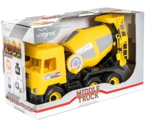 Купить - машинку, модель техники  Машинка Tigres "Middle truck" бетономешалка (желтый) в коробке (39493)