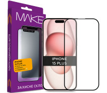 Купить - защитное стекло для смартфона  Защитное стекло MAKE FC FG черное для Apple iPhone 15 Plus