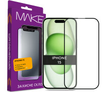 Купить - защитное стекло для смартфона  Защитное стекло MAKE FC FG черное для Apple iPhone 15
