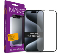 Купить - защитное стекло для смартфона  Защитное стекло MAKE FC FG черное для Apple iPhone 15 Pro Max