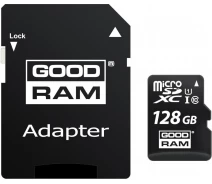 Купить - карту памяти  Карта памяти Goodram microSDXC 128GB UHS-I class 10 + adapter (M1AA-1280R12)