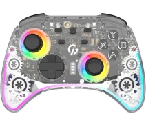 Купить - игровой манипулятор  Беспроводной геймпад GamePro GPX13T 2.4G/BT 5.1/USB (Switch/PC/iOS/Android) RGB Transparent