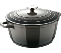 Купить - кастрюлю и казан  Кастрюля с крышкой Bergner Excalibur, сіра, 24 см, 4.2л (BG-36101-GY)
