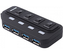 Купить - кардридер  Концентратор USB Maxxter HU2A-4P-AC-02