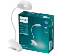 Купить - настольную лампу  Настольная лампа с аккумулятором Philips Donutclip 3W, 4000K, 1200mAh белый (929003179727)