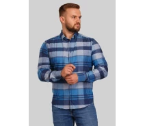 Купить -  Сорочка Trend Collection 10347 Синій + сіра клітина V04 M