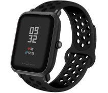 Купить - аксессуар к смарт-чсасам  Ремешок для смарт-часов Xiaomi amazfit BIP | Lite | GTS | GTR 42mm силиконовый 20мм перфорированный Черно Черный BeWatch (1010101)