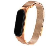 Купить - аксессуар к смарт-чсасам  Браслет для Mi Band 5 миланская петля с магнитной застежкой Розовое Золото Ремешок BeWatch (1540238)