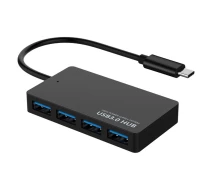 Купить - кардридер  USB концентратор BauTech Type C 4 порта USB C к USB 3,0 Черный (1007-382-00)