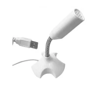 Купить - микрофон для караоке  Микрофон BauTech PC USB 13 см На подставке Белый (0903-100-01)