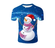 Купить - мужскую футболку  Футболка BauTech 3D Снеговик мужская S Синий (1007-176-01)