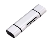 Купить - кардридер  Кард-ридер Vention OTG BauTech USB 2.0 + Type C TF micro SD 5 в 1 Серебристый (1007-667-00)