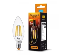 Купить - лампу  Лампа филаментная VIDEX Filament C37F 6W E14 4100K 220V (VL-C37F-06144)