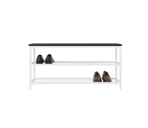 Купить - пуф и банкетку  Банкетка с обувными полками Fenster БТ-990 Белая ДСП Чёрное