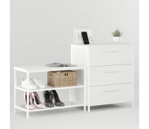 Купить - пуф и банкетку  Тумба для обуви Fenster Дакара 128 Белая ДСП Белое