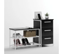 Купить - пуф и банкетку  Тумба для обуви Fenster Дакара 108 Белая ДСП Черное