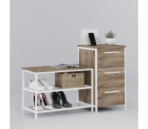 Купить - пуф и банкетку  Тумба для обуви Fenster Дакара 128 Белая ДСП Аликанте